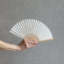 [Hand Fan] SEKKA SHIBORI (flower pattern like snowflakes) Green for Women |Kurotani Washi Paper | Kurotani Washi Cooperative Group