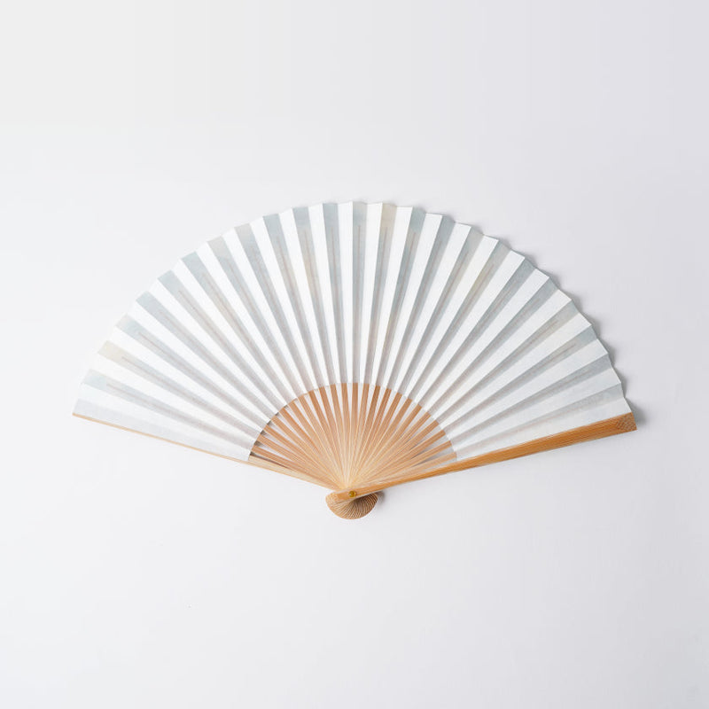 [Hand Fan] SEKKA SHIBORI (flower pattern like snowflakes) Green for Women |Kurotani Washi Paper | Kurotani Washi Cooperative Group