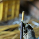 [Hand Fan] SEKKA SHIBORI (flower pattern like snowflakes) Green for Women |Kurotani Washi Paper | Kurotani Washi Cooperative Group