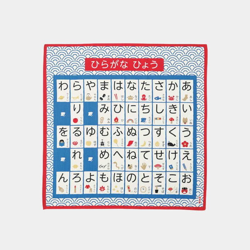 [Furoshiki/Square Cloth] HIRAGANA TABLE (S) | Yokohama Dyeing | HAMAMONYO