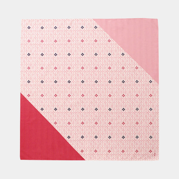 [Furoshiki/Square Cloth] HEXAGONAL AND FLOWER Pattern (L) | Yokohama Dyeing | HAMAMONYO