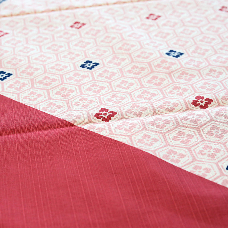 [Furoshiki/Square Cloth] HEXAGONAL and FLOWER Pattern (L) | Yokohama Dyeing | HAMAMONYO