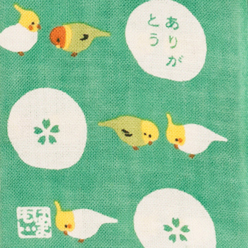 [a Message in Handkerchief] Thank you from a Parakeet | Yokohama Dyeing | HAMAMONYO