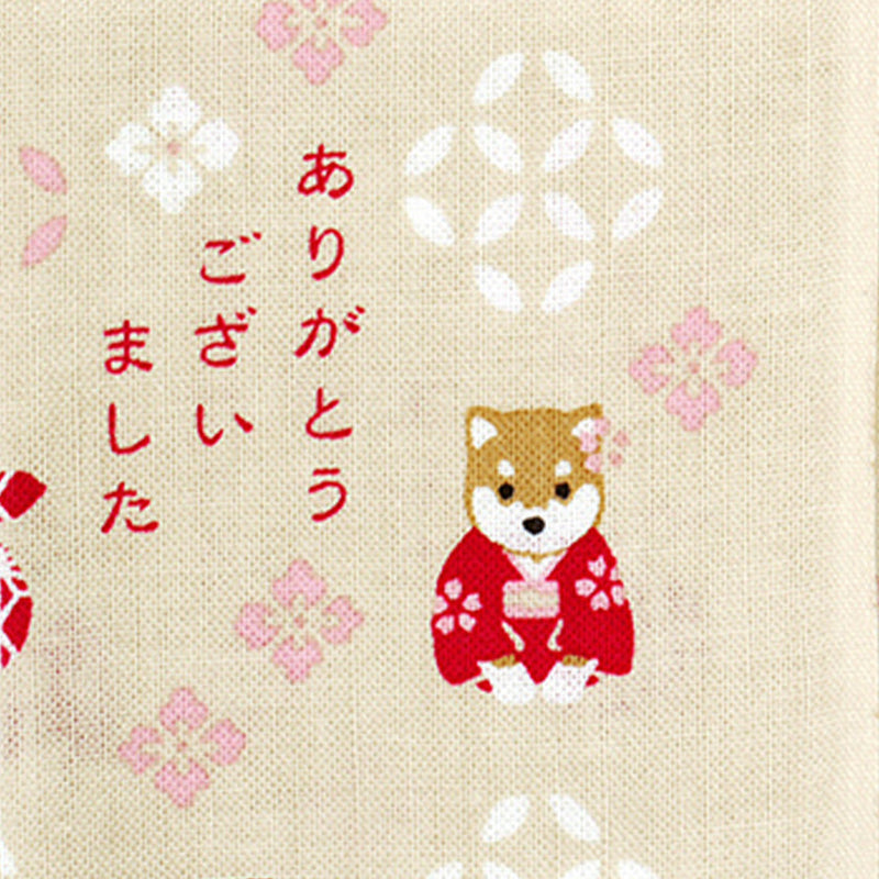 [a Message in Handkerchief] Thank you very much by a Shiba Inu | Yokohama Dyeing | HAMAMONYO