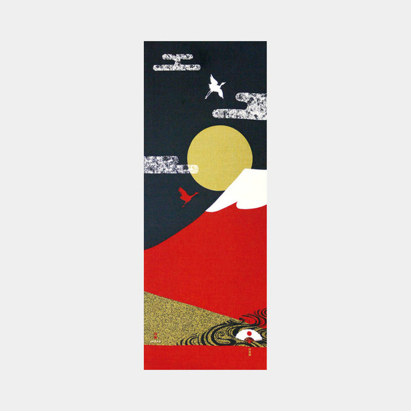 [Towels] Tenugui | JAPAN with Red Mt. Fuji | Yokohama Dyeing | HAMAMONYO