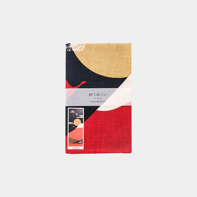 [Towels] Tenugui | JAPAN with Red Mt. Fuji | Yokohama Dyeing | HAMAMONYO