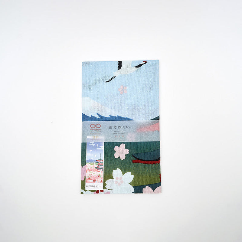 [Towels] Tenugui | CHERRY BLOSSOMS and MT. FUJI | Yokohama Dyeing | HAMAMONYO