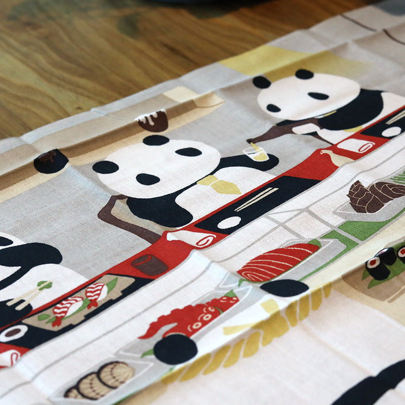 [Towels] Tenugui | Panda at SUSHI BAR | Yokohama Dyeing | HAMAMONYO