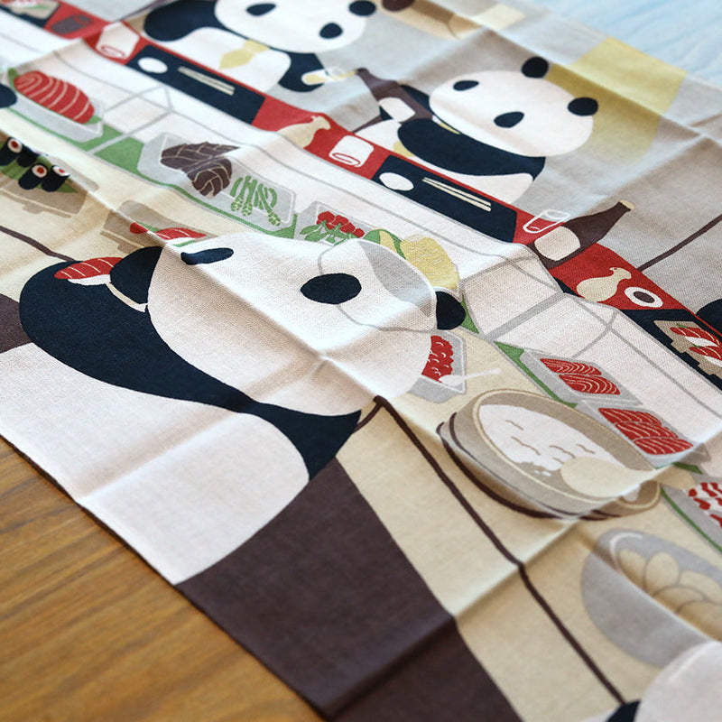 [Towels] Tenugui | Panda at SUSHI BAR | Yokohama Dyeing | HAMAMONYO