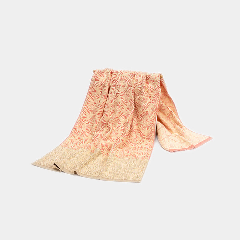 [Towels] "Japanese Motif" FAN and TORTOISE SHELL Pattern Bath Towel (23" x 47") | Senshu Towel | FUKUROYA TOWEL