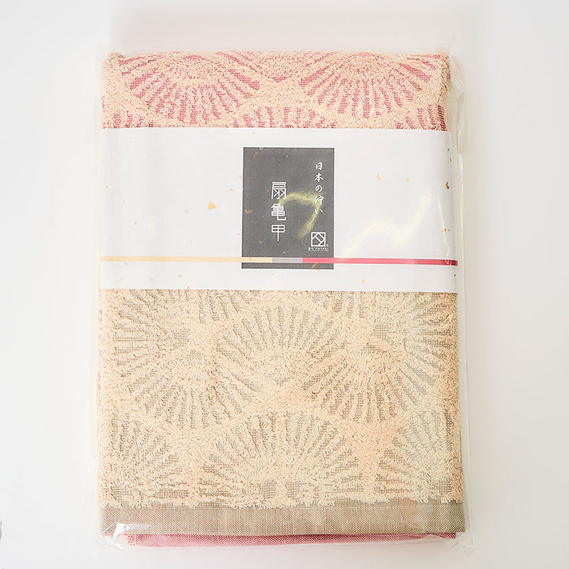 [Towels] "Japanese Motif" FAN and TORTOISE SHELL Pattern Bath Towel (23" x 47") | Senshu Towel | FUKUROYA TOWEL