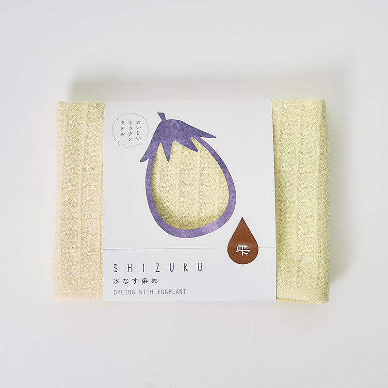 [Towels] "SHIZUKU" Botanical Dyed Gauze Kitchen Towel (9"x 35") | Senshu Towel | FUKUROYA TOWEL