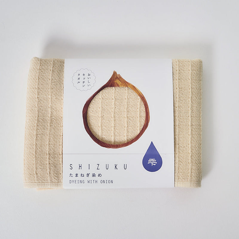 [Towels] "SHIZUKU" Botanical Dyed Gauze Kitchen Towel (9"x 35") | Senshu Towel | FUKUROYA TOWEL