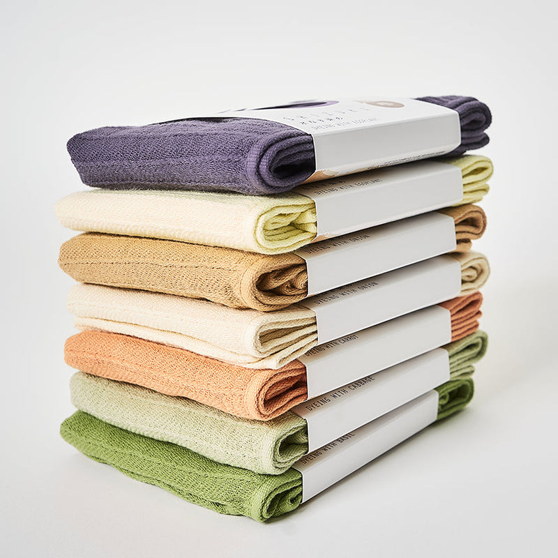 [Towels] "SHIZUKU" Botanical Dyed Gauze Kitchen Towel (9"x 35") | Senshu Towel | FUKUROYA TOWEL