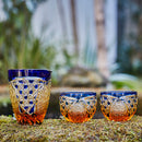 [EDO KIRIKO] KIKUTSUNAGI AND KAGOME THREE-PIECE SET FOR SAKE | TABLEAU