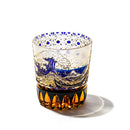 [EDO KIRIKO] "GAIFUKAISEI" "KANAGAWAOKINAMIURA" AND KIKUKAGOME OLD-FASHIONED GLASS | TABLEAU