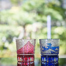 [EDO KIRIKO] "GAIFUKAISEI" "KANAGAWAOKINAMIURA" AND KIKUKAGOME OLD-FASHIONED GLASS | TABLEAU