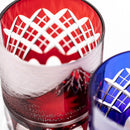 [EDO KIRIKO] "RED FUJI" "MT. FUJI" AND YARAI OLD-FASHIONED GLASS | TABLEAU