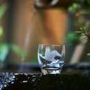 [EDO KIRIKO] "MT. FUJI" AND "CRANE" "CHERRY BLOSSOM" SAKE GLASS | TABLEAU
