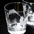 [EDO KIRIKO] "MT. FUJI" AND "CRANE" "CHERRY BLOSSOM" OLD-FASHIONED GLASS | TABLEAU
