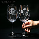 [EDO KIRIKO] "MT. FUJI" AND "CRANE" "CHERRY BLOSSOM" WINE GLASS PAIR | TABLEAU