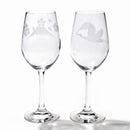 [EDO KIRIKO] "MT. FUJI" AND "CRANE" "CHERRY BLOSSOM" WINE GLASS PAIR | TABLEAU
