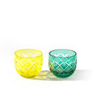 [EDO KIRIKO] YARAI NANAKO SAKE CUP PAIR | TABLEAU