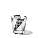 [EDO GLASS] KOMON "KANOKO" "TRIPLE LINE CHECK" "ALLOCATION" FREE CUP BLACK | TABLEAU