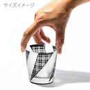 [EDO GLASS] KOMON "KANOKO" "TRIPLE LINE CHECK" "ALLOCATION" FREE CUP BLACK | TABLEAU