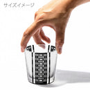 [EDO GLASS] KOMON "KANOKO" "TRIPLE LINE CHECK" "ALLOCATION" FREE CUP BLACK | TABLEAU