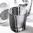 [EDO GLASS] KOMON "KANOKO" "TRIPLE LINE CHECK" "ALLOCATION" FREE CUP BLACK | TABLEAU