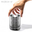 [EDO GLASS] KOMON "KANOKO" "ALLOCATION" "HEMP LEAF" "SPOTTED" "SHIPPO" "BAMBOO" OLD-FASHIONED GLASS BLACK | TABLEAU