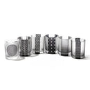[EDO GLASS] KOMON "KANOKO" "ALLOCATION" "HEMP LEAF" "SPOTTED" "SHIPPO" "BAMBOO" OLD-FASHIONED GLASS BLACK | TABLEAU