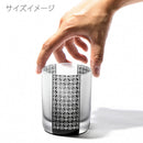 [EDO GLASS] KOMON "KANOKO" "ALLOCATION" "HEMP LEAF" "SPOTTED" "SHIPPO" "BAMBOO" OLD-FASHIONED GLASS BLACK | TABLEAU