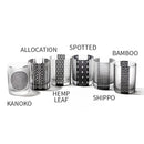 [EDO GLASS] KOMON "KANOKO" "ALLOCATION" "HEMP LEAF" "SPOTTED" "SHIPPO" "BAMBOO" OLD-FASHIONED GLASS BLACK | TABLEAU
