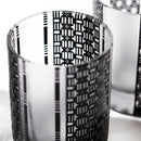 [EDO GLASS] KOMON "KANOKO" "ALLOCATION" "HEMP LEAF" "SPOTTED" "SHIPPO" "BAMBOO" OLD-FASHIONED GLASS BLACK | TABLEAU
