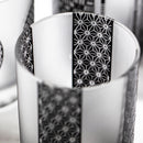 [EDO GLASS] KOMON "KANOKO" "ALLOCATION" "HEMP LEAF" "SPOTTED" "SHIPPO" "BAMBOO" OLD-FASHIONED GLASS BLACK | TABLEAU