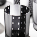 [EDO GLASS] KOMON "KANOKO" "ALLOCATION" "HEMP LEAF" "SPOTTED" "SHIPPO" "BAMBOO" OLD-FASHIONED GLASS BLACK | TABLEAU