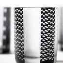 [EDO GLASS] KOMON "KANOKO" "ALLOCATION" "HEMP LEAF" "SPOTTED" "SHIPPO" "BAMBOO" OLD-FASHIONED GLASS BLACK | TABLEAU