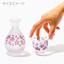 [CHOUKOKU GLASSES (CARVING) YUME GLASS] SAKURA THREE-PIECE SET FOR SAKE | TABLEAU