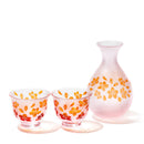 [CHOUKOKU GLASSES (CARVING) YUME GLASS] SAKURA THREE-PIECE SET FOR SAKE | TABLEAU