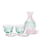 [CHOUKOKU GLASSES (CARVING) YUME GLASS] SAKURA THREE-PIECE SET FOR SAKE | TABLEAU