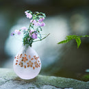 [CHOUKOKU GLASSES (CARVING) YUME GLASS] SAKURA DROP SINGLE-FLOWER VASE | TABLEAU