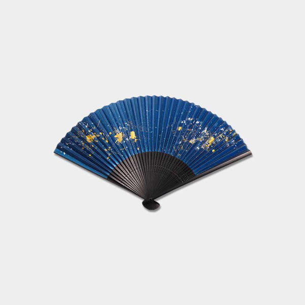 FOLDING FAN CHIRASHIMI GALAXY GINGA (UNISEX), Hand Fan, Kanazawa Gold Leaf