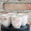 FOUR SEASONS JAPANESE TEA CUP (4 PIECE SET), Japanese Tea Cup, Porcelain