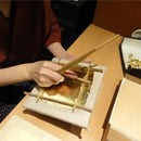 箔一 おぼろ月 ボウル10寸 (漆)【金沢箔】