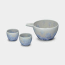 陶葊 花結晶 (銀藤) 片口酒器 (3点セット)【京焼-清水焼】