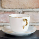 GOLD LINE MEAT PLATE, BOWL, CUP & SAUCER SET (2 PIECES EACH), Porcelain