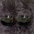 丸モ高木 温感 桜・紅葉 平盃（黒）ペアセット【美濃焼】