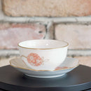 FLOWER BALL JAPANESE TEA CUP, FLOWER SHAPED SMALL PLATE (5 PIECES EACH), Porcelain